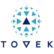 Tovek logo mit blauen- grünen Icon